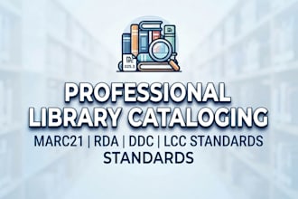 provide professional ddc library cataloging and book metadata