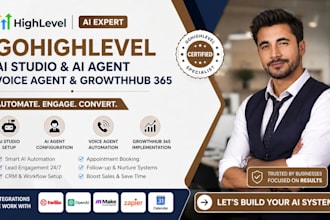 build gohighlevel ai studio, ai agent, voice agent and growthhub 365 automation