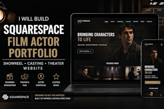build squarespace film actor portfolio showreel casting website theater website
