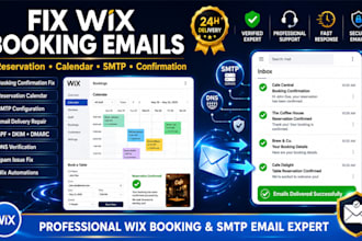 fix wix cafe booking reservation calendar confirmation SMTP emails