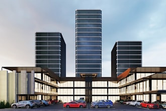 revit3d centro commercial space,luxury retail car  parking,strip exterior render