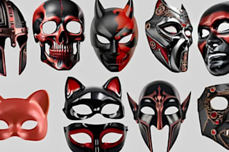 3d print and paint custom mask 3d helmet cosplay mask halloween mask stl