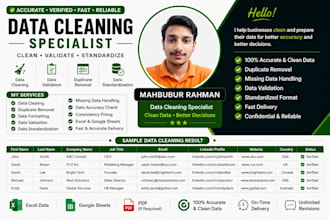 do excel data cleaning, formatting, sorting and spreadsheet tasks