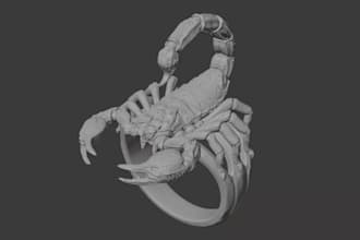 sculpt 3d custom jewelry ring model,pendant,bracelet for 3d printing