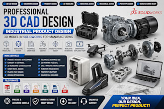cad product design industrial product rendering 3d design for manufacturing