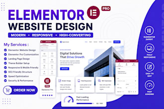 elementor website design, elementor pro, wordpress elementor website, elementor