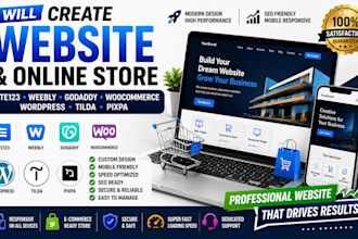 design site 123 weebly godaddy woocommerce wordpress tilda pixpa website store