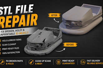 repair stl files, fix 3d meshes, and prepare models for 3d printing