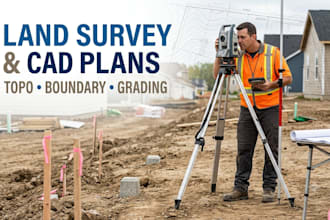 topographic boundary survey drainage layout grading plan cad site drawings