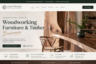design squarespace woodworking website furniture website timber company website