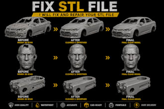 fix stl files, repair 3d models, clean 3d scans and optimize meshes for printing
