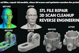 fix stl files, repair 3d models, clean 3d scans and optimize meshes for printing