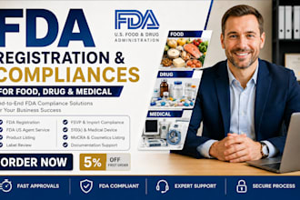 provide fda registration and compliance for food drug and medical devices