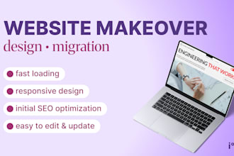 redesign your website and migrate it to tilda, framer, webflow etc