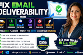fix email deliverability with spf dkim dmarc bimi logo email trap warm up