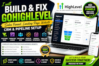 build and fix systeme io sales funnel landing page website CRM pipeline setup