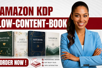 design low content book cover design and interior for amazon kdp