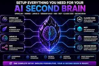 setup openclaw hermes jarvis ai obsidian vault n8n mcp claude code second brain