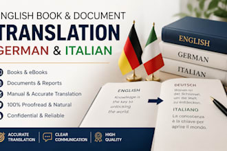 translate english book document to german italy