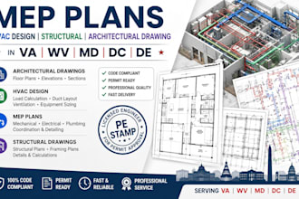 mep plans hvac design structural and architectural drawing in va wv md dc de