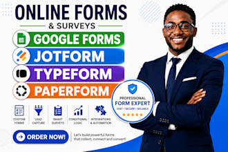 setup online forms surveys google jotform typeform paperform
