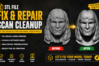 repair fix modify and optimize stl file mesh repair scan cleanup for 3d printing