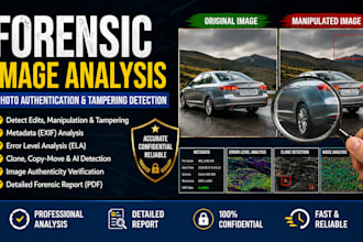 perform forensic image analysis, photo authentication tampering detection