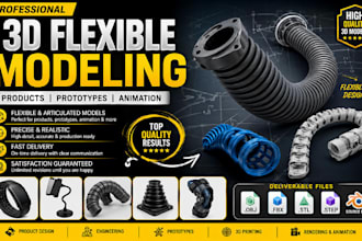 create realistic 3d flexible model for products, prototypes and animation