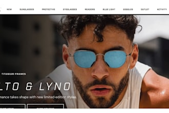 design luxury sunglasses shopify store eyewear website prescription glass store