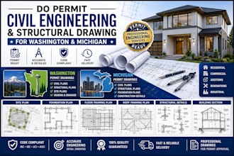 do permit civil engineering and structural drawing for washington and michigan