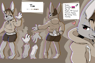 draw your fursona furry reference sheet