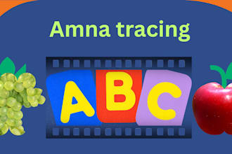 cute kids tracing worksheets abc,123 and urdu