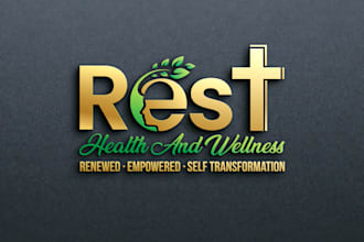 design a modern health, wellness, and supplement logo with 3d mockup