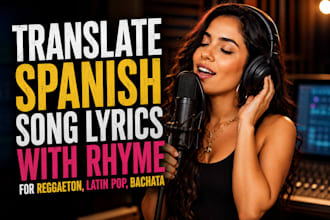translate spanish song lyrics with rhyme for reggaeton, latin pop, bachata