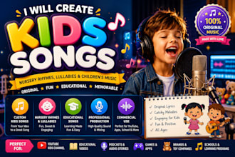 create original kids songs, nursery rhymes, lullabies and childrens music