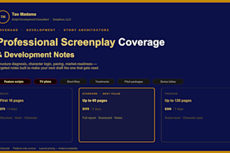 provide script coverage and development notes