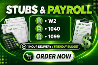 calculate your payroll stubs, w2 and 1040 urgent
