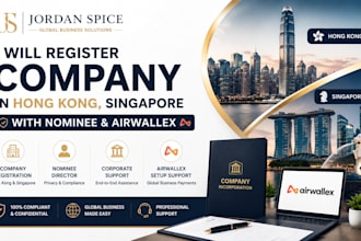 register company in hong kong, singapore with nominee and airwallex