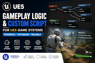 do gameplay logic and custom script for ue5 game systems in unreal