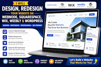 design, redesign your website on webnode squarespace, wix, weebly and wordpress