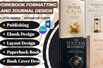 do journal design, kdp journal formatting and workbook ebook design