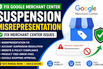 fix google merchant center suspension misrepresentation fix merchant center