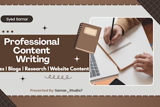 write professional articles, reports and website content