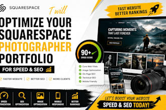 optimize squarespace photographer portfolio website for SEO and speed optimize