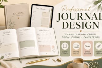 journal design journal formatting prayer journal digital canva journal design