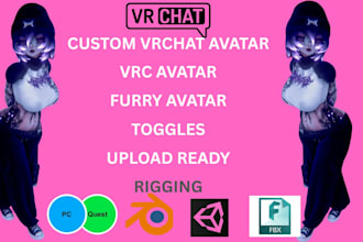 create custom vrchat avatar vrc avatar vr character 3d model commission vrchat