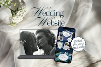 create a modern digital wedding invitation website with rsvp