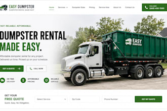 design a modern dumpster rental, junk removal and waste management website