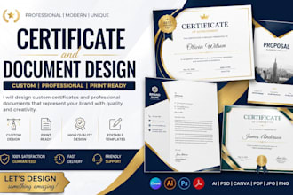 design certificate, proposal, company profile and document template