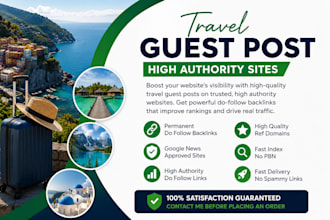 create 90da authority USA traveling backlink with white hat link building  seo